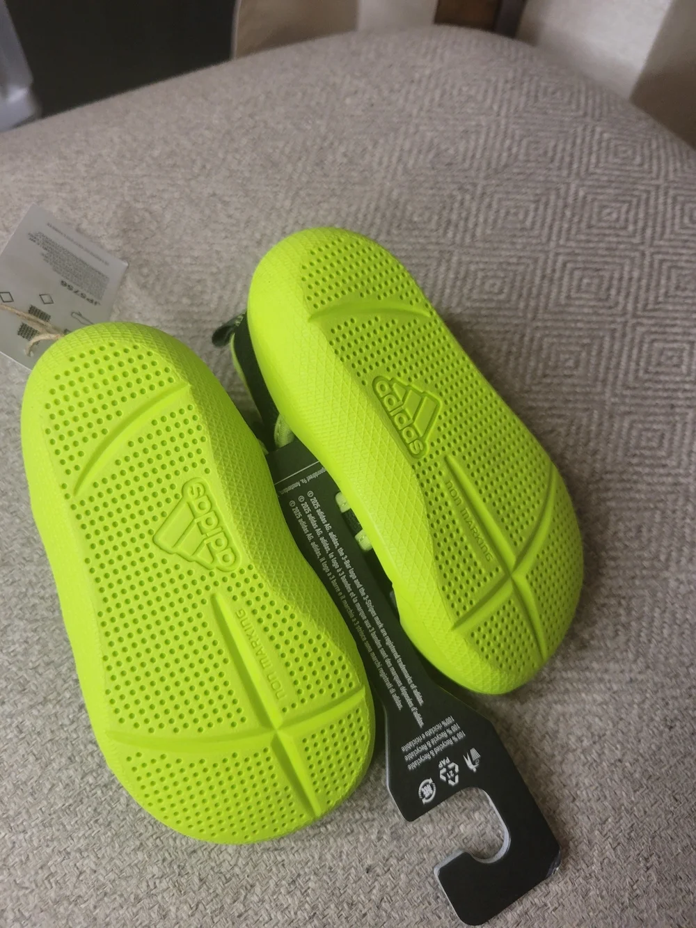 ADIDAS Neon Green and Black  Toddler Water Shoes